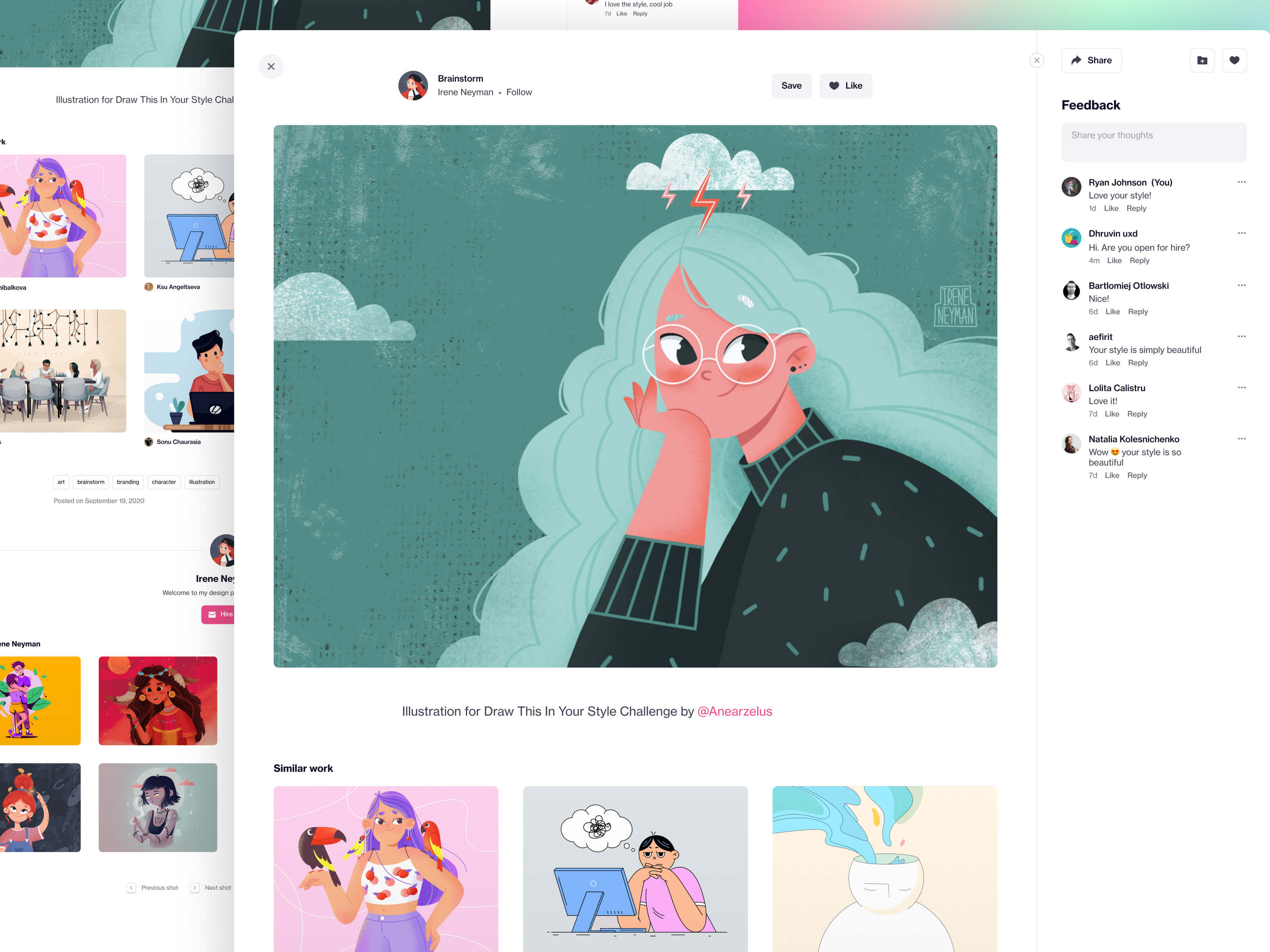 Dribbble Screenshot