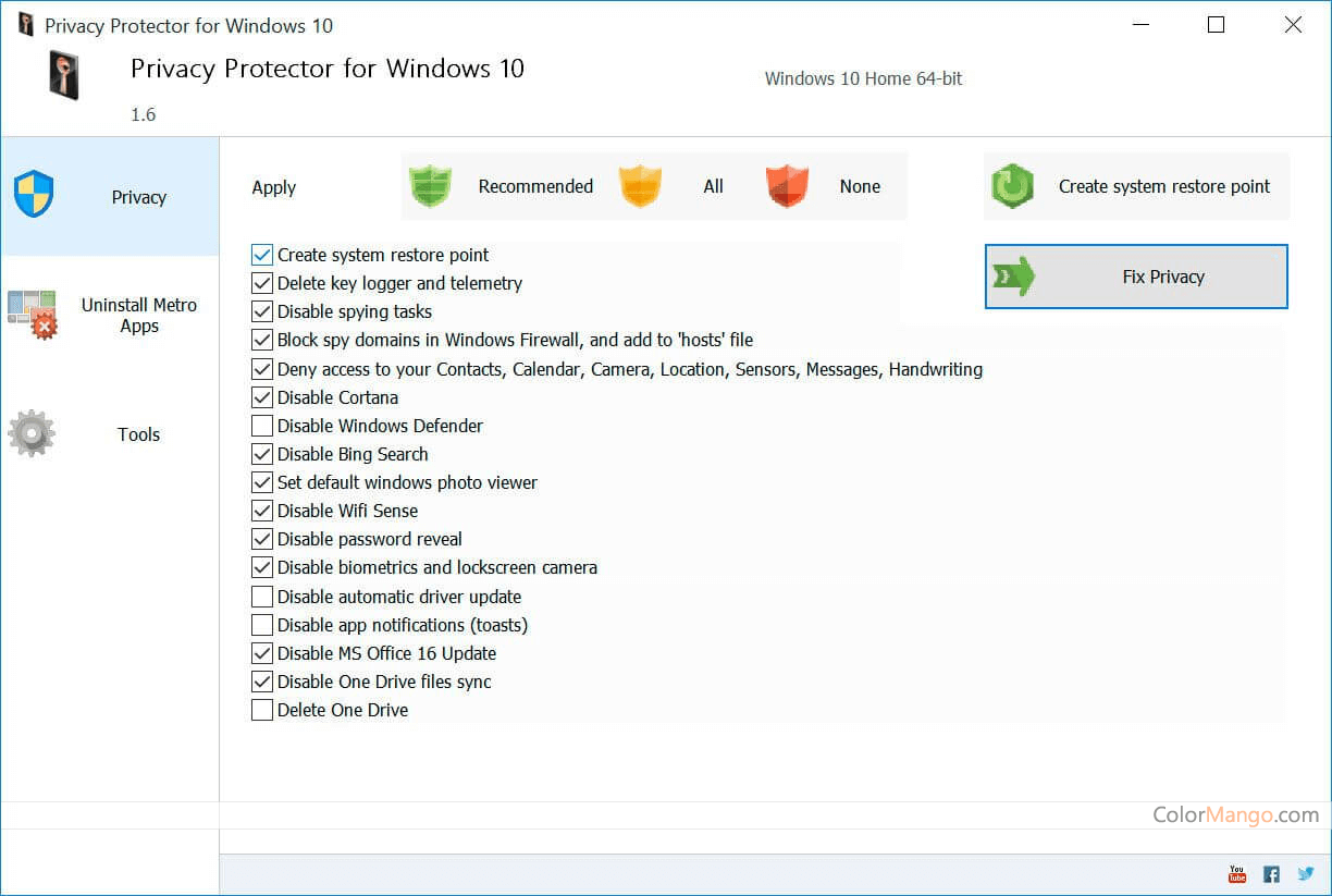 Privacy Protector for Windows 11 Screenshot
