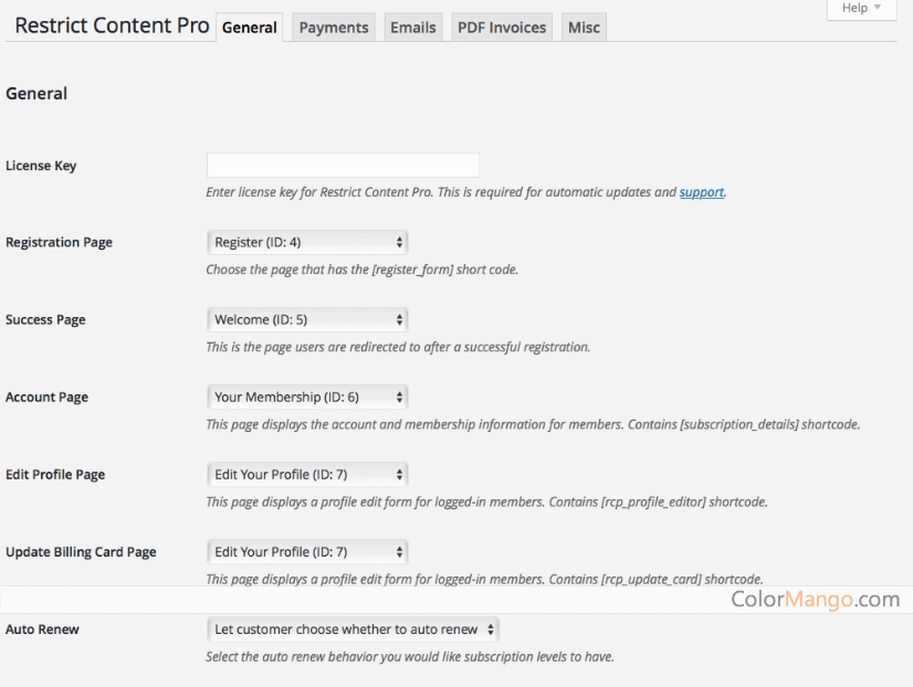 Restrict Content Pro Screenshot