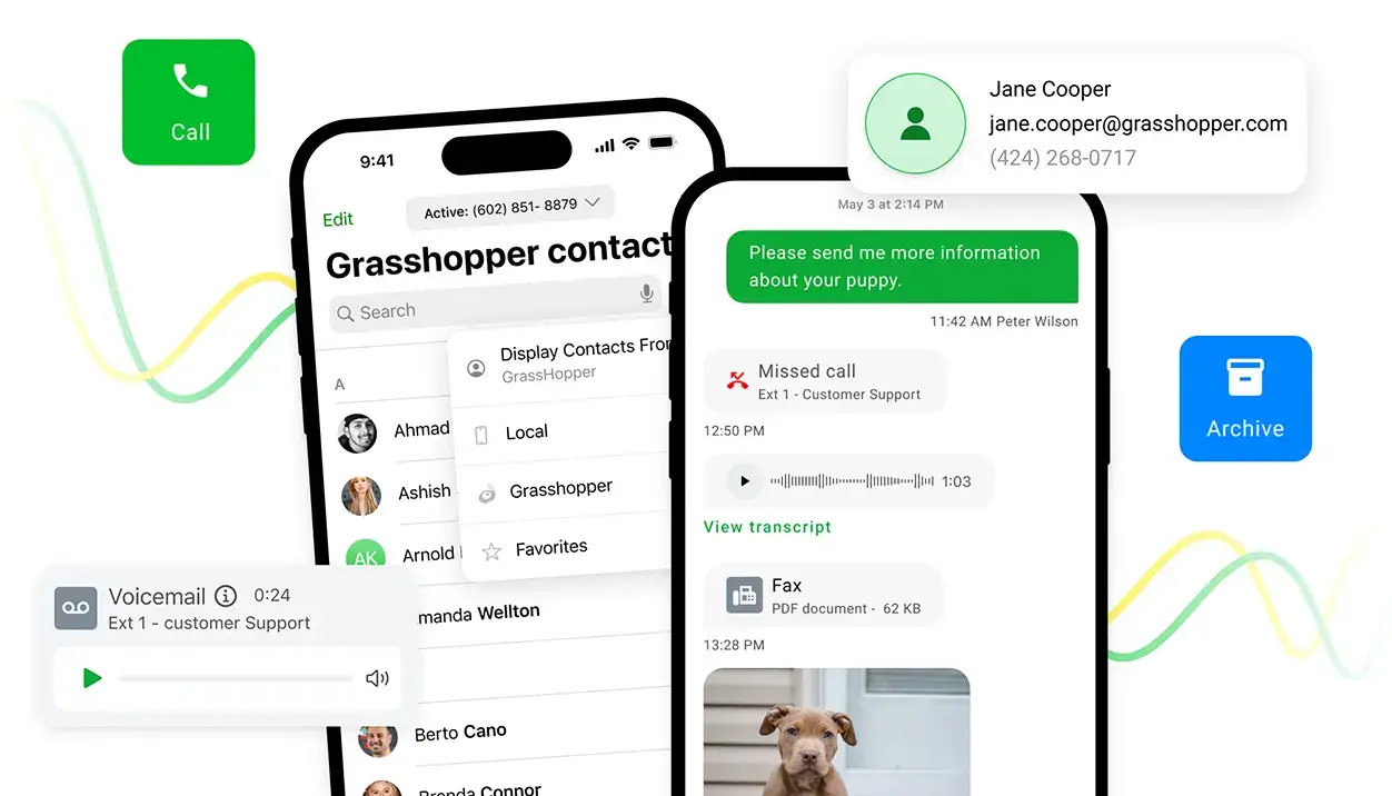 Grasshopper Virtual Phone System Screenshot