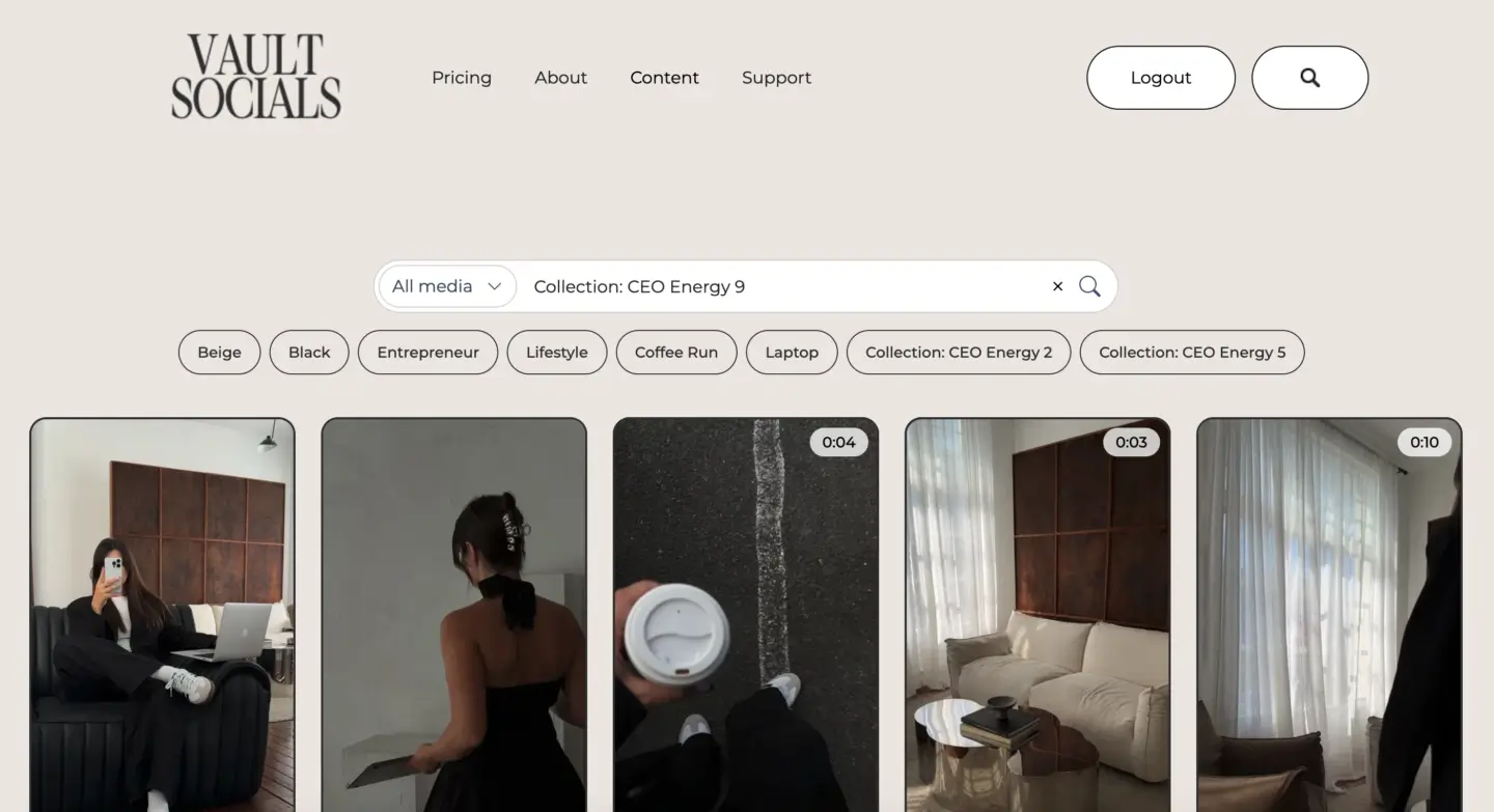Vault Socials Screenshot