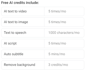 FlexClip AI credits