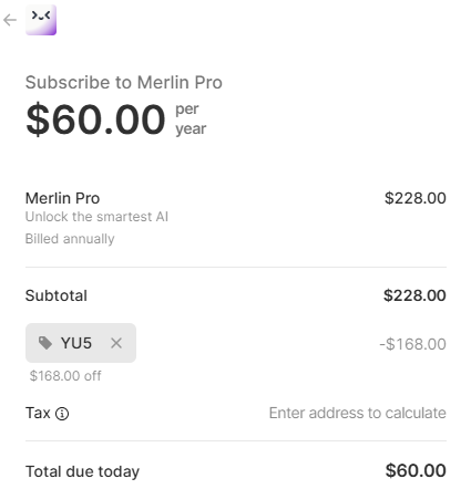 Merlin AI coupon