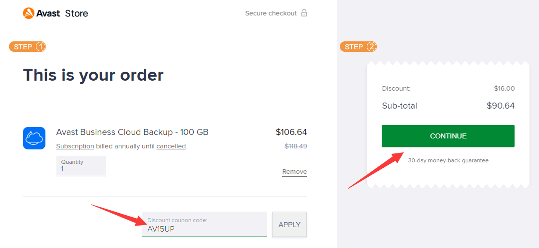 Avast Business Cloud Backup coupon code