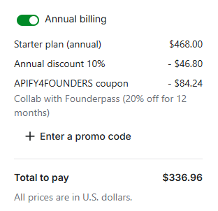 Apify coupon