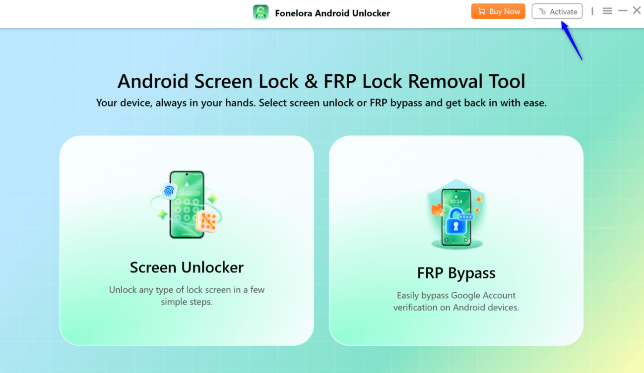 Fonelora Android Unlocker Screenshot
