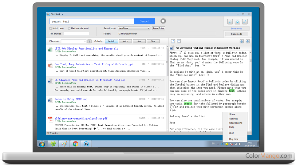 TextSeek Screenshot