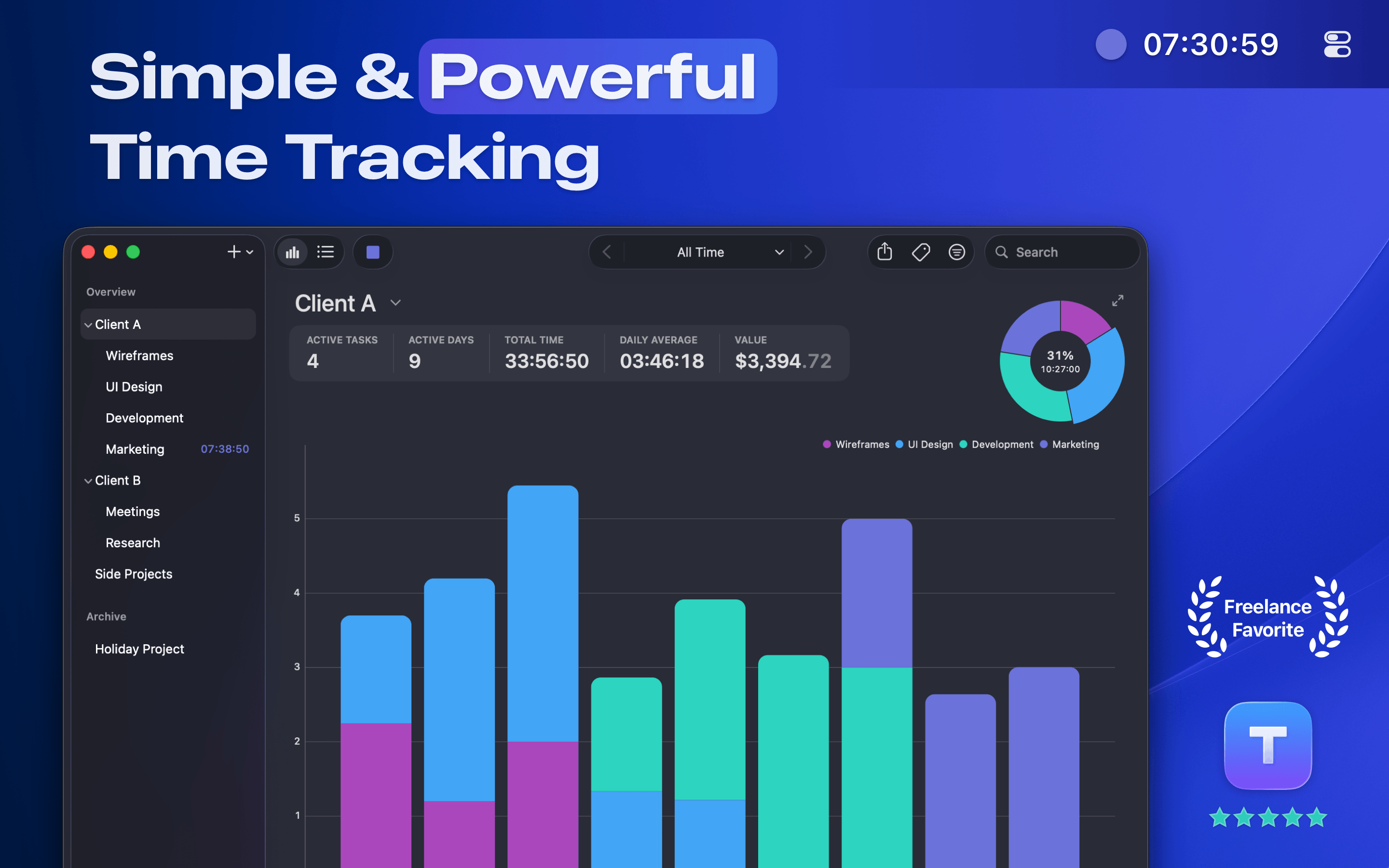 Tim Time Tracker Screenshot